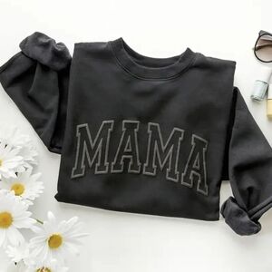 Black Shirt with 'MAMA' Print